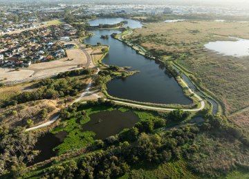 Aerial view of lakes